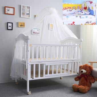 Baby Bed เตียงไม้เด็กสีขาวขนาดใหญ่ รุ่น Big White พร้อมเครื่องนอนสีเหลืองลายหมีน้อยน่ารัก (สีขาว) Baby Bed เตียงไม้เด็กสีขาวขนาดใหญ่ รุ่น Big White พร้อมเครื่องนอนสีเหลืองลายหมีน้อยน่ารัก (สีขาว)