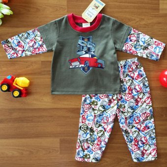 Baby Elegance ไซส์ 3 (12-18 เดือน) ชุดนอน เด็กผู้ชาย เซ็ต 2 ชิ้น เสื้อแขนยาวลายรถยนต์ กางเกงขายาว Baby Elegance ไซส์ 3 (12-18 เดือน) ชุดนอน เด็กผู้ชาย เซ็ต 2 ชิ้น เสื้อแขนยาวลายรถยนต์ กางเกงขายาว
