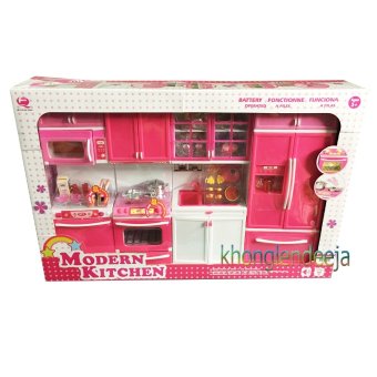 Khonglendee ชุดเซ็ทห้องครัวบาร์บี้ขนาดใหญ่ 18 นิ้ว MODERN KITCHEN สีชมพูเข้ม มีเสียงเละมีไฟ Khonglendee ชุดเซ็ทห้องครัวบาร์บี้ขนาดใหญ่ 18 นิ้ว MODERN KITCHEN สีชมพูเข้ม มีเสียงเละมีไฟ