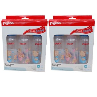 Pigeon ขวดนม RPP โคโร (ลายหมี) พร้อมจุกซิลิคอน รุ่นคลาสสิค Size M ขนาด 8 ออนซ์ 3 ขวด/แพ็ค (2แพ็ค) Pigeon ขวดนม RPP โคโร (ลายหมี) พร้อมจุกซิลิคอน รุ่นคลาสสิค Size M ขนาด 8 ออนซ์ 3 ขวด/แพ็ค (2แพ็ค)