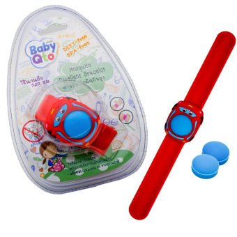 BabyQto สายรัดข้อมือกันยุง สีแดงลายรถ BabyQto สายรัดข้อมือกันยุง สีแดงลายรถ