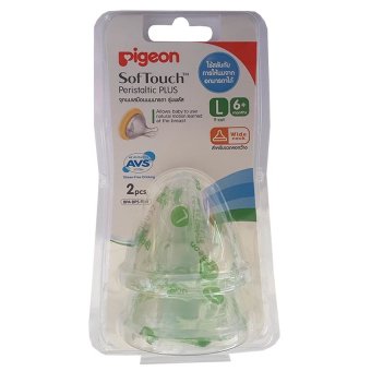 Pigeon SoftTouch Peristaltic Nipple Wide Neck จุกนมเสมือนนมมารดา รุ่นพลัสไซส์ L 2ชิ้น/แพ็ค Pigeon SoftTouch Peristaltic Nipple Wide Neck จุกนมเสมือนนมมารดา รุ่นพลัสไซส์ L 2ชิ้น/แพ็ค