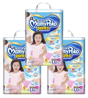 ขายยกลัง! Mamy Poko กางเกงผ้าอ้อม รุ่น Extra Dry Skin ไซส์ L แพ็ค 3 รวม 156 ชิ้น (สำหรับเด็กหญิง) ขายยกลัง! Mamy Poko กางเกงผ้าอ้อม รุ่น Extra Dry Skin ไซส์ L แพ็ค 3 รวม 156 ชิ้น (สำหรับเด็กหญิง)