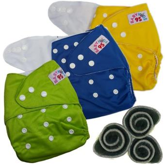 BABYKIDS95 กางเกงผ้าอ้อมกันน้ำ+แผ่นซับชาโคล Size:3-16กก. เซ็ท3ตัว (Yellow/Dark Blue/Green) BABYKIDS95 กางเกงผ้าอ้อมกันน้ำ+แผ่นซับชาโคล Size:3-16กก. เซ็ท3ตัว (Yellow/Dark Blue/Green)