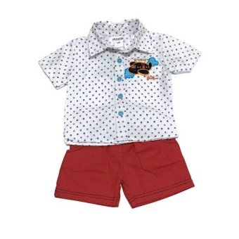 ฺBaby เซ็ทเสื้อผ้าเด็กชาย 2ชิ้น ( เสื้อเชิ๊ต + กางเกง ) เชิ๊ตขาว/แดง ฺBaby เซ็ทเสื้อผ้าเด็กชาย 2ชิ้น ( เสื้อเชิ๊ต + กางเกง ) เชิ๊ตขาว/แดง