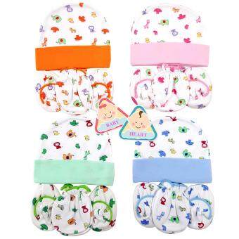 baby heart ชุดหมวก ถุงมือ ถุงเท้า เด็กแรกเกิด ผ้า Cotton แพ็ค 4 เซ็ต baby heart ชุดหมวก ถุงมือ ถุงเท้า เด็กแรกเกิด ผ้า Cotton แพ็ค 4 เซ็ต