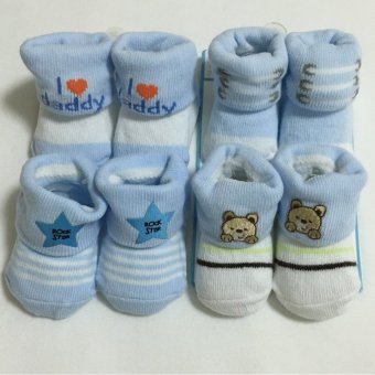 Baby ถุงเท้าเด็กแรกเกิด - 6เดือน setสีฟ้า 4 คู่ Baby ถุงเท้าเด็กแรกเกิด - 6เดือน setสีฟ้า 4 คู่