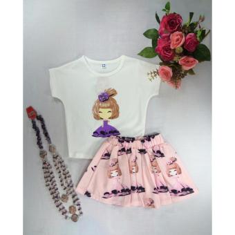 ple shop เสื้อยืดเข้าขุดกระโปรงสกรีนลายสีชมพู ple shop เสื้อยืดเข้าขุดกระโปรงสกรีนลายสีชมพู