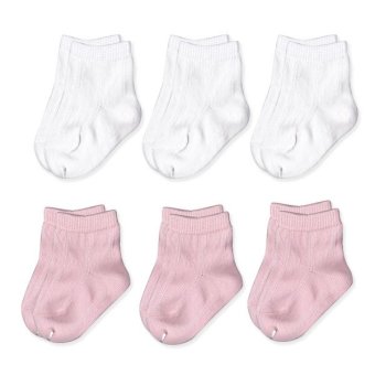 Dsox ถุงเท้าเด็กแรกเกิด 0-6 เดือน (สีขาว/ชมพู) แพ็ค 6 คู่ Dsox ถุงเท้าเด็กแรกเกิด 0-6 เดือน (สีขาว/ชมพู) แพ็ค 6 คู่