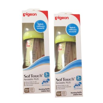 PIGEON ขวดนม PPSU พร้อมจุกนมเสมือนนมมารดารุ่นพลัส ไซส์ M 3+M ขวดสีชา 240ml / 8oz (เซต 2 ขวด) PIGEON ขวดนม PPSU พร้อมจุกนมเสมือนนมมารดารุ่นพลัส ไซส์ M 3+M ขวดสีชา 240ml / 8oz (เซต 2 ขวด)