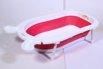 AMSTEPS อ่างอาบน้ำ เด็กเล็ก พับได้ สีชมพู AMSTEPS อ่างอาบน้ำ เด็กเล็ก พับได้ สีชมพู