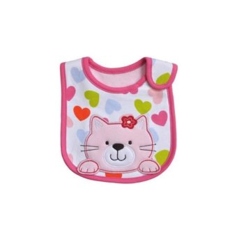 ผ้ากันเปื้อน ผ้าซับน้ำลายเด็ก สีขาวขอบชมพู cat ผ้ากันเปื้อน ผ้าซับน้ำลายเด็ก สีขาวขอบชมพู cat