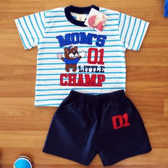 Baby Elegance เสื้อผ้า เด็กผู้ชาย เซ็ต 2 ชิ้น เสื้อแขนสั้น พิมพ์ลายลูกสุนัขเล่นเบสบอล กางเกงขาสั้นเอวยางยืดผ้าคอตต้อนทวิว ไซส์ 3 Baby Elegance เสื้อผ้า เด็กผู้ชาย เซ็ต 2 ชิ้น เสื้อแขนสั้น พิมพ์ลายลูกสุนัขเล่นเบสบอล กางเกงขาสั้นเอวยางยืดผ้าคอตต้อนทวิว ไซส์ 3