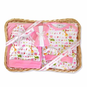Babybrown Giftset ตะกร้า ชุดของขวัญสำหรับเด็กแรกเกิด ชุด 8 ชิ้น สีชมพู Babybrown Giftset ตะกร้า ชุดของขวัญสำหรับเด็กแรกเกิด ชุด 8 ชิ้น สีชมพู