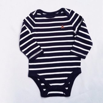 BabyGap บอดี้สูท ลายทางขวาง สีขาวสลับกรมท่า ปักโลโก้หมีที่หน้าอก BabyGap บอดี้สูท ลายทางขวาง สีขาวสลับกรมท่า ปักโลโก้หมีที่หน้าอก