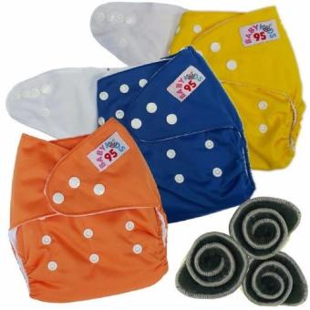 BABYKIDS95 กางเกงผ้าอ้อมกันน้ำ+แผ่นซับชาโคล Size:3-16กก. เซ็ท3ตัว (Orange/Dark Blue/Yellow) BABYKIDS95 กางเกงผ้าอ้อมกันน้ำ+แผ่นซับชาโคล Size:3-16กก. เซ็ท3ตัว (Orange/Dark Blue/Yellow)