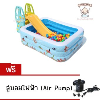 Thaiken สระน้ำเหลี่ยม ทะเล 185x142x60cm Sea Fish Family and Kids Inflatable Pool JiLong with Air Pump (ไม่รวมสไลเดอร์กับบอล) Thaiken สระน้ำเหลี่ยม ทะเล 185x142x60cm Sea Fish Family and Kids Inflatable Pool JiLong with Air Pump (ไม่รวมสไลเดอร์กับบอล)