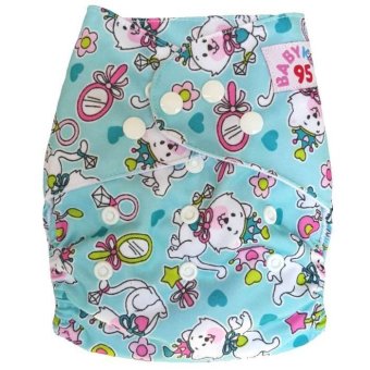 BABYKIDS95 กางเกงผ้าอ้อมซักได้ ชนิดกันน้ำ รุ่นดีลักส์ ไซส์เด็ก 3-16กก. (สีฟ้าลายแมว) BABYKIDS95 กางเกงผ้าอ้อมซักได้ ชนิดกันน้ำ รุ่นดีลักส์ ไซส์เด็ก 3-16กก. (สีฟ้าลายแมว)
