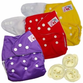 กางเกงผ้าอ้อมกันน้ำ+แผ่นซับไมโครฯ Size:3-16กก. เซ็ท3ตัว (Yellow/Red/Purple) กางเกงผ้าอ้อมกันน้ำ+แผ่นซับไมโครฯ Size:3-16กก. เซ็ท3ตัว (Yellow/Red/Purple)