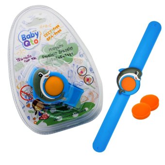 BabyQto สายรัดข้อมือกันยุง สีน้ำเงินลายปลาโลมา BabyQto สายรัดข้อมือกันยุง สีน้ำเงินลายปลาโลมา