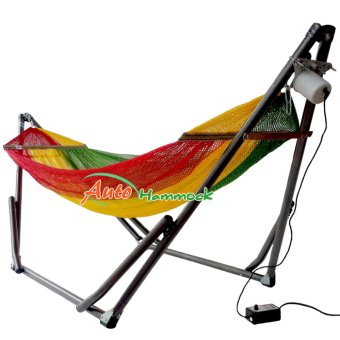 Auto Hammock เปลไกวเด็กอัตโนมัติขนาดใหญ่พิเศษ รุ่นจัมโบ้ลายผ้าสามสี Auto Hammock เปลไกวเด็กอัตโนมัติขนาดใหญ่พิเศษ รุ่นจัมโบ้ลายผ้าสามสี