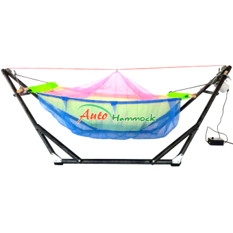 Auto Hammockเปลไกวเด็กอ่อนอัตโนมัติสไตล์เปลญวนกับผ้ามุ้งโทนสีน้ำเงิน Auto Hammockเปลไกวเด็กอ่อนอัตโนมัติสไตล์เปลญวนกับผ้ามุ้งโทนสีน้ำเงิน