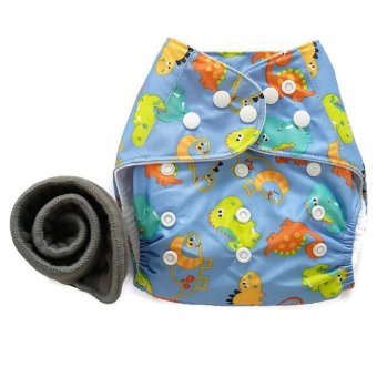 BABYKIDS95 กางเกงผ้าอ้อมกันน้ำ+แผ่นซับชาโคล Size:3-16กก. (Blue Dino) BABYKIDS95 กางเกงผ้าอ้อมกันน้ำ+แผ่นซับชาโคล Size:3-16กก. (Blue Dino)