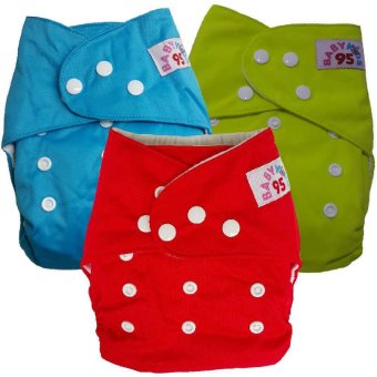 BABYKIDS95 กางเกงผ้าอ้อมซักได้ กันน้ำ รุ่น ดีลักส์-สีพื้น ไซส์เด็ก 3-16กก. เซ็ท 3ตัวพร้อมแผ่นซับ (สีฟ้า/เขียวตอง/แดง) BABYKIDS95 กางเกงผ้าอ้อมซักได้ กันน้ำ รุ่น ดีลักส์-สีพื้น ไซส์เด็ก 3-16กก. เซ็ท 3ตัวพร้อมแผ่นซับ (สีฟ้า/เขียวตอง/แดง)