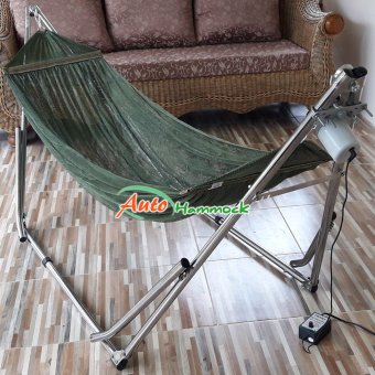 Auto Hammock เปลไกวเด็กอัตโนมัติแบบเปลญวนใหญ่ (สีเขียวขี้ม้า) Auto Hammock เปลไกวเด็กอัตโนมัติแบบเปลญวนใหญ่ (สีเขียวขี้ม้า)