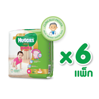 ขายยกลัง! Huggies Ultra Gold แบบกางเกง ไซส์ M 18 ชิ้น 6 แพ็ก สำหรับเด็กหญิง ขายยกลัง! Huggies Ultra Gold แบบกางเกง ไซส์ M 18 ชิ้น 6 แพ็ก สำหรับเด็กหญิง