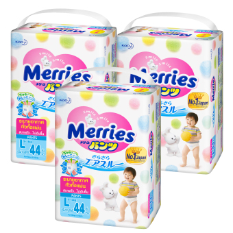 ขายยกลัง! Merries ผ้าอ้อมเมอร์รี่ส์ชนิดกางเกง ไซส์ L 44ชิ้น x 3 แพค (รวม 132 ชิ้น) ขายยกลัง! Merries ผ้าอ้อมเมอร์รี่ส์ชนิดกางเกง ไซส์ L 44ชิ้น x 3 แพค (รวม 132 ชิ้น)