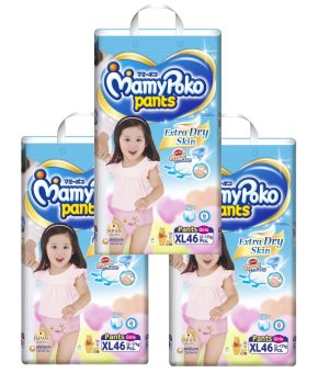 ขายยกลัง! Mamy Poko กางเกงผ้าอ้อม รุ่น Extra Dry Skin ไซส์ XL แพ็ค 3 รวม 138 ชิ้น (สำหรับเด็กหญิง) ขายยกลัง! Mamy Poko กางเกงผ้าอ้อม รุ่น Extra Dry Skin ไซส์ XL แพ็ค 3 รวม 138 ชิ้น (สำหรับเด็กหญิง)