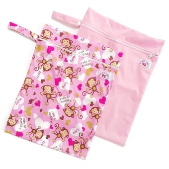 BABYKIDS95 ถุงผ้ากันน้ำ 1 ช่อง สำหรับใส่ผ้าอ้อม หรือผ้าเปียก เซ็ท 2 ชิ้น (สีชมพูอ่อน/ลายลิงสีชมพู) BABYKIDS95 ถุงผ้ากันน้ำ 1 ช่อง สำหรับใส่ผ้าอ้อม หรือผ้าเปียก เซ็ท 2 ชิ้น (สีชมพูอ่อน/ลายลิงสีชมพู)