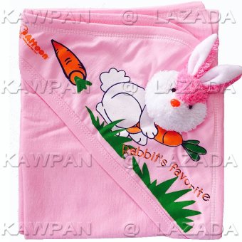 Attoon ผ้าห่อตัวเด็ก ผ้าcotton รูปกระต่าย - สีชมพู Attoon ผ้าห่อตัวเด็ก ผ้าcotton รูปกระต่าย - สีชมพู