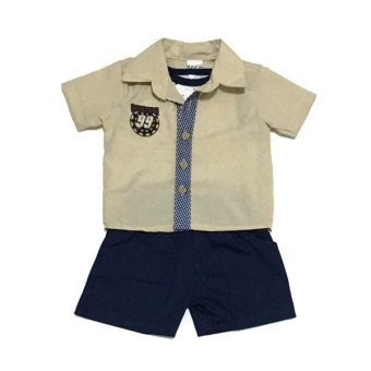 ฺBaby เซ็ทเสื้อผ้าเด็กชาย 3ชิ้น ( เสื้อเชิ๊ต+เสื้อกล้าม+กางเกง ) สีครีม/ดำ ฺBaby เซ็ทเสื้อผ้าเด็กชาย 3ชิ้น ( เสื้อเชิ๊ต+เสื้อกล้าม+กางเกง ) สีครีม/ดำ