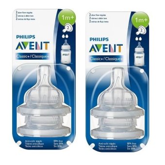 Philips Avent จุกนมไหลช้า (2 รู) เด็ก 1-3 เดือน - แพคคู่ Philips Avent จุกนมไหลช้า (2 รู) เด็ก 1-3 เดือน - แพคคู่