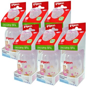 PIGEON ขวดนม 4 ออนซ์ แพ็ค 6 ลายหมีโคโร่ สีชมพู + จุกนมคลาสสิค ไซส์ S PIGEON ขวดนม 4 ออนซ์ แพ็ค 6 ลายหมีโคโร่ สีชมพู + จุกนมคลาสสิค ไซส์ S