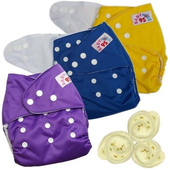 กางเกงผ้าอ้อมกันน้ำ+แผ่นซับไมโครฯ Size:3-16กก. เซ็ท3ตัว (Yellow/Dark Blue/Purple)(Multicolor Others) กางเกงผ้าอ้อมกันน้ำ+แผ่นซับไมโครฯ Size:3-16กก. เซ็ท3ตัว (Yellow/Dark Blue/Purple)(Multicolor Others)