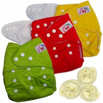 กางเกงผ้าอ้อมกันน้ำ+แผ่นซับไมโครฯ Size:3-16กก. เซ็ท3ตัว (Yellow/Red/Green) กางเกงผ้าอ้อมกันน้ำ+แผ่นซับไมโครฯ Size:3-16กก. เซ็ท3ตัว (Yellow/Red/Green)