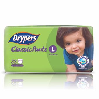 Drypers ผ้าอ้อมสำหรับเด็ก รุ่น Classicpantz L 32 ชิ้น Drypers ผ้าอ้อมสำหรับเด็ก รุ่น Classicpantz L 32 ชิ้น