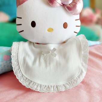 ผ้ากันเปื้อน ผ้าซับน้ำลายเด็ก สีขาวติดโบว์ ผ้ากันเปื้อน ผ้าซับน้ำลายเด็ก สีขาวติดโบว์