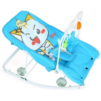 ATTOON KITTY GARDEN เปลโยกหมอนหลุม+ของเล่น (สีฟ้า) ATTOON KITTY GARDEN เปลโยกหมอนหลุม+ของเล่น (สีฟ้า)