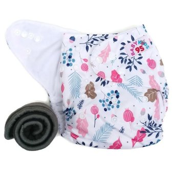 BABYKIDS95 กางเกงผ้าอ้อมกันน้ำ+แผ่นซับชาโคล Size:3-16กก. (White/ Red Blue Green Flowers &Leaves) BABYKIDS95 กางเกงผ้าอ้อมกันน้ำ+แผ่นซับชาโคล Size:3-16กก. (White/ Red Blue Green Flowers &Leaves)