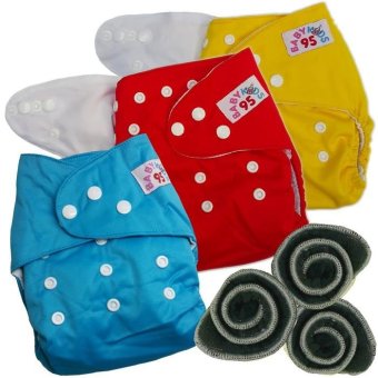 BABYKIDS95 กางเกงผ้าอ้อมกันน้ำ+แผ่นซับชาโคล Size:3-16กก. เซ็ท3ตัว (Yellow/Red/Blue) BABYKIDS95 กางเกงผ้าอ้อมกันน้ำ+แผ่นซับชาโคล Size:3-16กก. เซ็ท3ตัว (Yellow/Red/Blue)