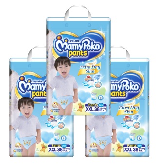 ขายยกลัง! Mamy Poko กางเกงผ้าอ้อม รุ่น Extra Dry Skin ไซส์ XXL แพ็ค 3 รวม 114 ชิ้น (สำหรับเด็กชาย) ขายยกลัง! Mamy Poko กางเกงผ้าอ้อม รุ่น Extra Dry Skin ไซส์ XXL แพ็ค 3 รวม 114 ชิ้น (สำหรับเด็กชาย)