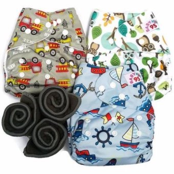 BABYKIDS95 กางเกงผ้าอ้อมกันน้ำ+แผ่นซับชาโคล Size:3-16กก. เซ็ท3ตัว (Grey Fire Truck,Owl,Blue Boat) BABYKIDS95 กางเกงผ้าอ้อมกันน้ำ+แผ่นซับชาโคล Size:3-16กก. เซ็ท3ตัว (Grey Fire Truck,Owl,Blue Boat)