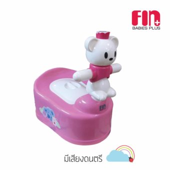 FIN BABIESPLUS กระโถนนั่งเด็ก มีเสียงดนตรี มือจับลายหมี รุ่น USE-A01B/G FIN BABIESPLUS กระโถนนั่งเด็ก มีเสียงดนตรี มือจับลายหมี รุ่น USE-A01B/G