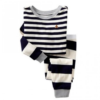 Baby Wardrobe ชุดนอนเด็กTeddy Stripe ลายหมีเล็กลายขวางเทาดำ Baby Wardrobe ชุดนอนเด็กTeddy Stripe ลายหมีเล็กลายขวางเทาดำ