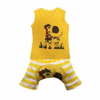Busha B0001-เสื้อกล้ามสีส้ม+กางเกงเสริมก้นลายจีราฟ Busha B0001-เสื้อกล้ามสีส้ม+กางเกงเสริมก้นลายจีราฟ
