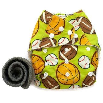 BABYKIDS95 กางเกงผ้าอ้อมกันน้ำ+แผ่นซับชาโคล Size:3-16กก. (Green Balls) BABYKIDS95 กางเกงผ้าอ้อมกันน้ำ+แผ่นซับชาโคล Size:3-16กก. (Green Balls)
